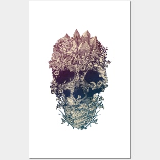 Skull Floral Posters and Art